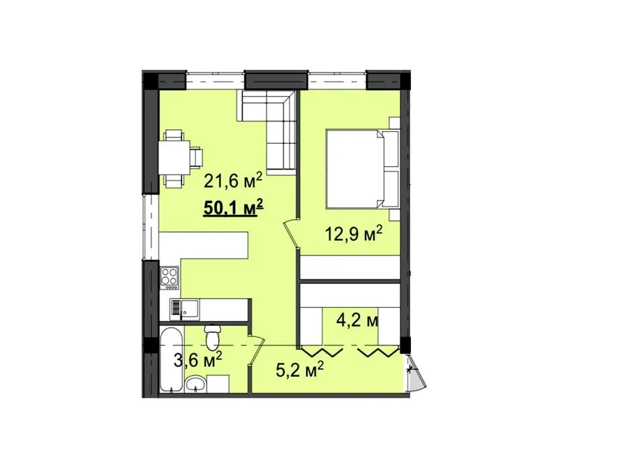 Клубний будинок Світанок — 50.1 м²