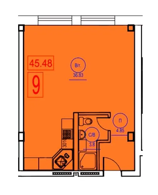 ЖК Комфорт Парк — 45.5 м²