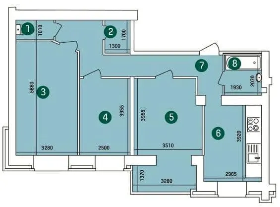 ЖК Зарічний — 89.4 м²
