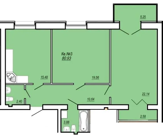 ЖК Затишний — 80.9 м²