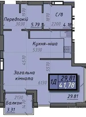 1-комнатная квартира, 42 м², 11-й мікрорайон, Сумы
