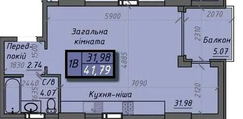 ЖК Iceberg — 41.8 м²