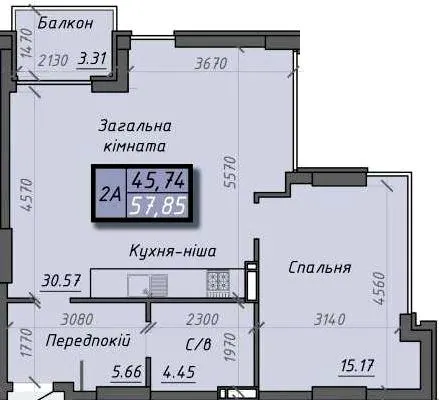 ЖК Iceberg — 57.9 м²