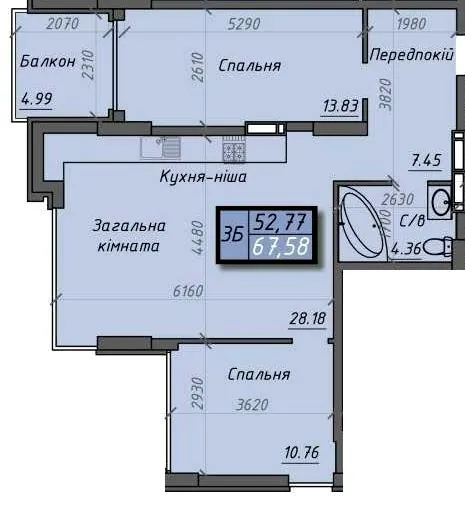 ЖК Iceberg — 67.6 м²