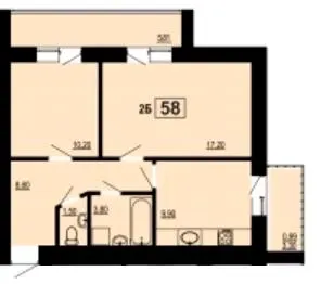 вул. Галицька — 58 м²