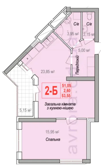 ЖК Аврора — 53.6 м²