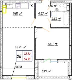 ЖК Вудстория — 54.8 м²