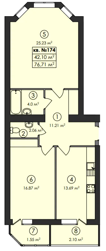 ЖК Family-2 — 76.7 м²