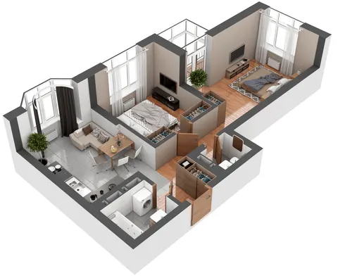 2-кімнатна квартира, 59 м², бул. Леоніда Бірюкова, 2а, Буча