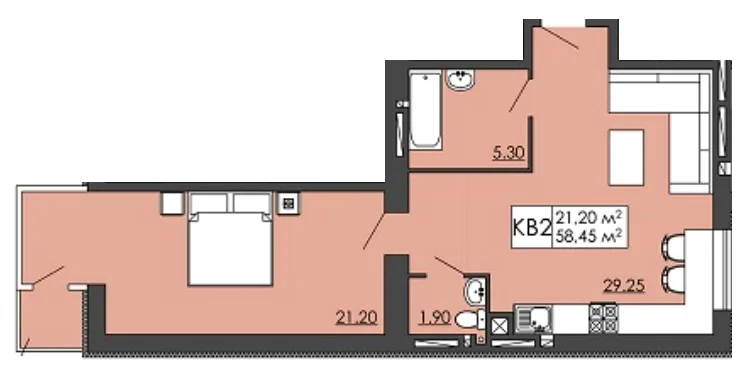 1-кімнатна квартира, 59 м², вул. Зелена, 3, Запитів — фото 1