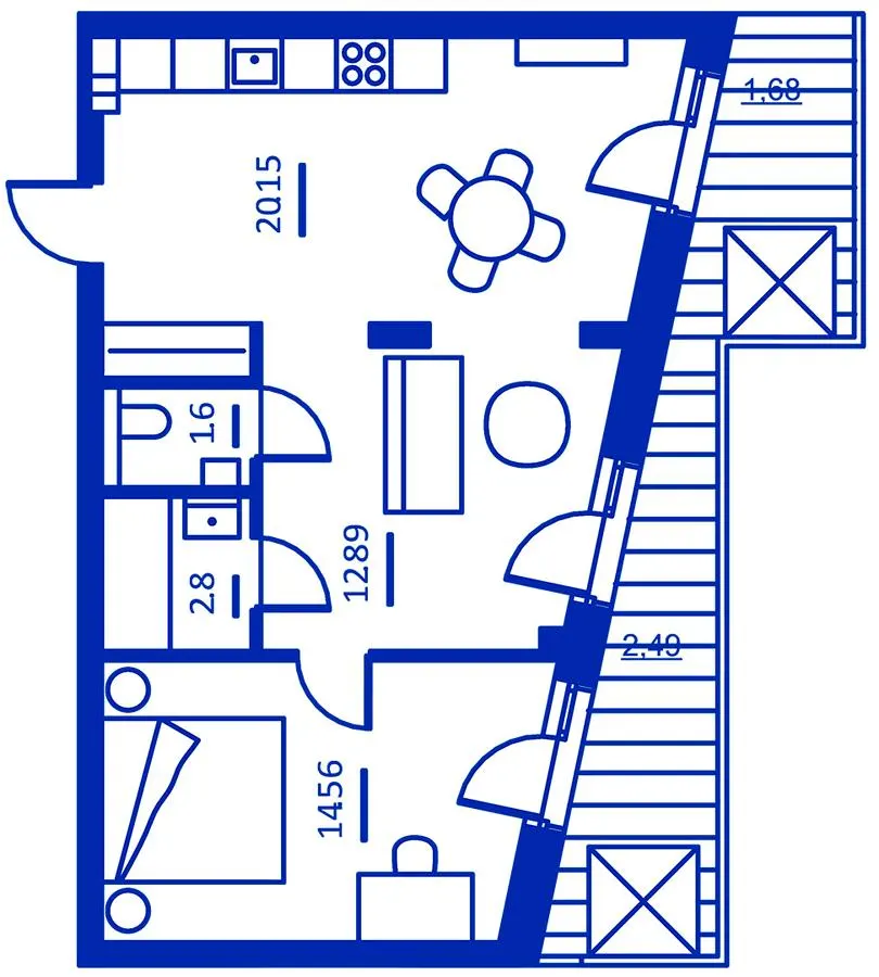 Житловий район Rybalsky — 56.2 м²