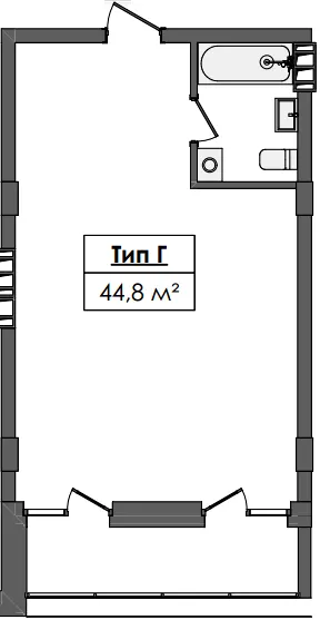 ЖК Жовтневий — 44.8 м²