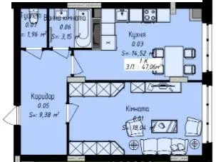 ЖК Джем Сіті — 47.1 м²