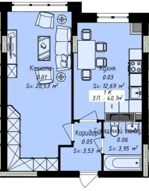 ЖК Джем Сіті — 40.7 м²