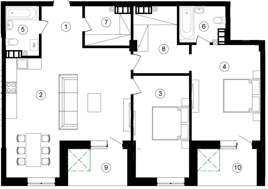 вул. Пирятинська, 6Б — 109.6 м²