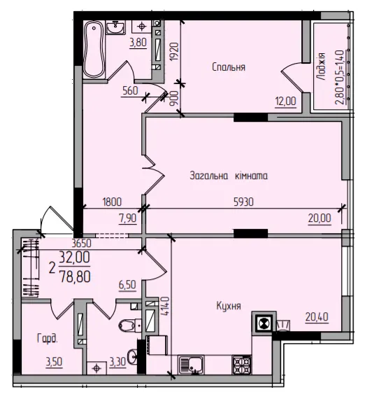 ЖК Comfort Hall — 78.8 м²