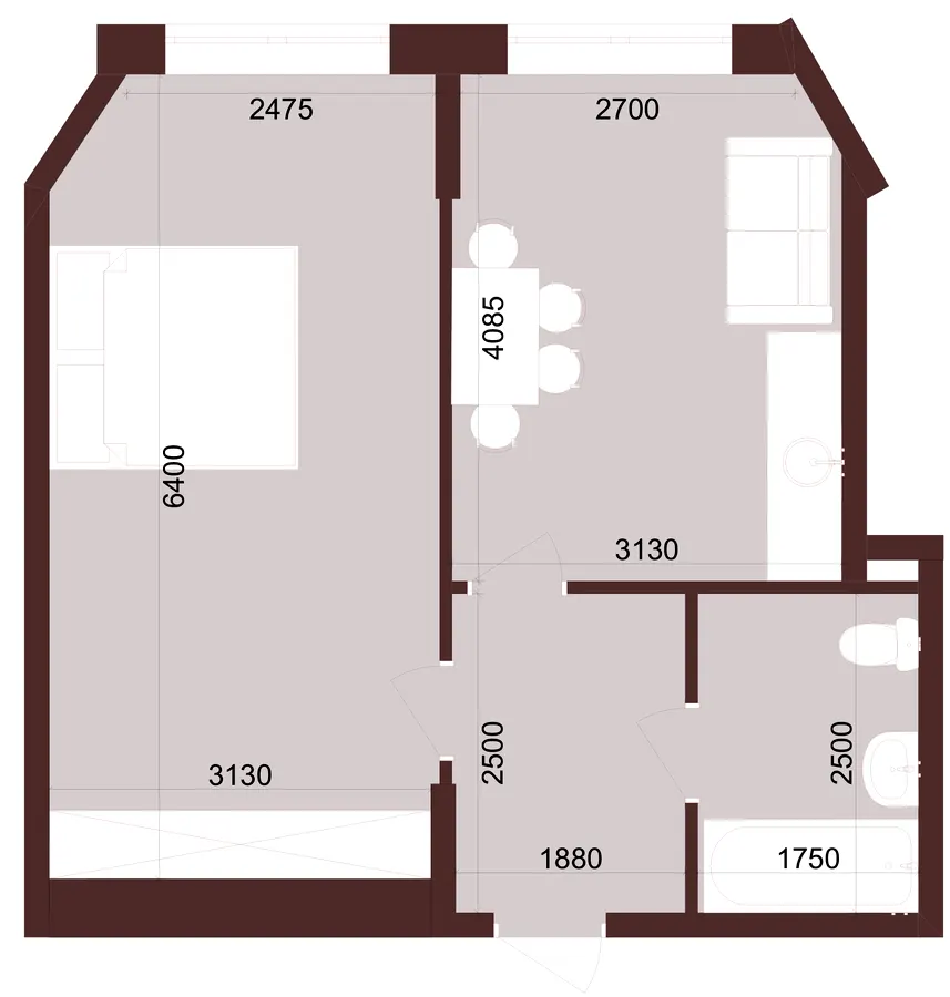 Urban One Klochkivska — 40.5 м²