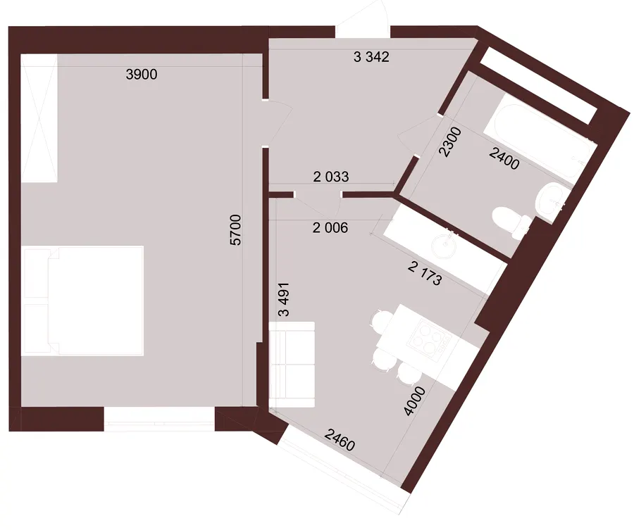 Urban One Klochkivska — 45.9 м²