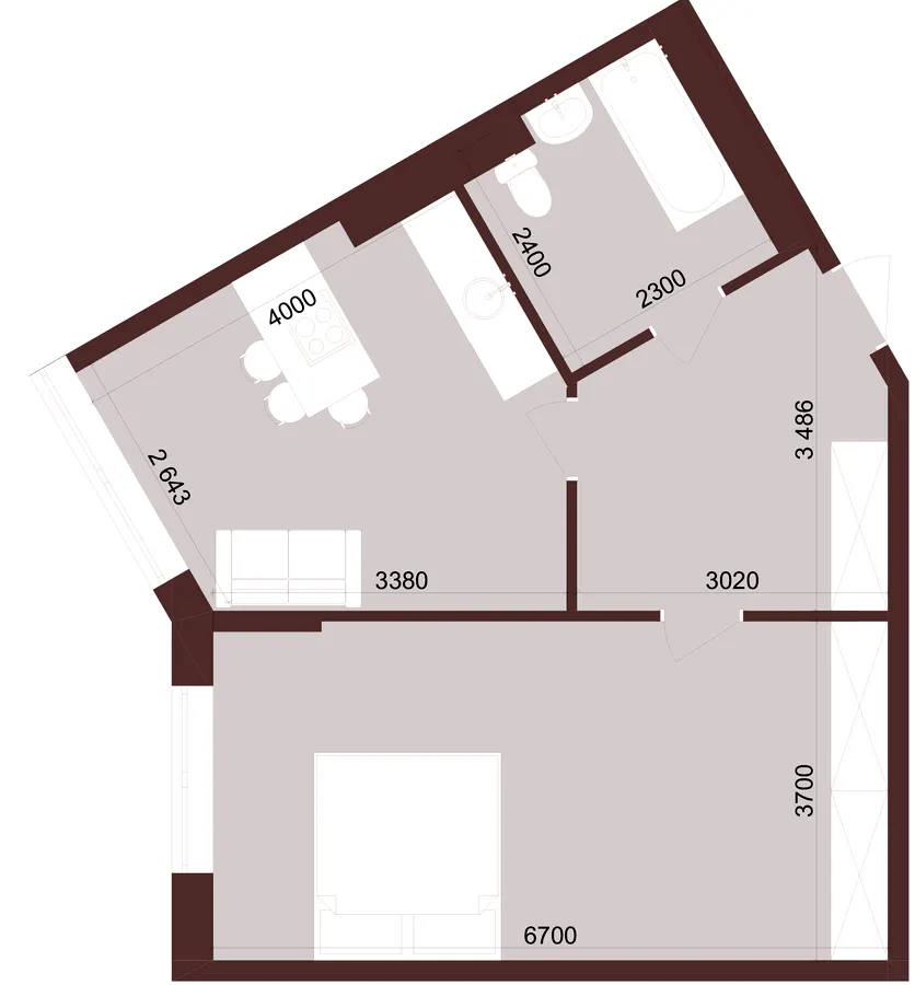 Urban One Klochkivska — 47 м²