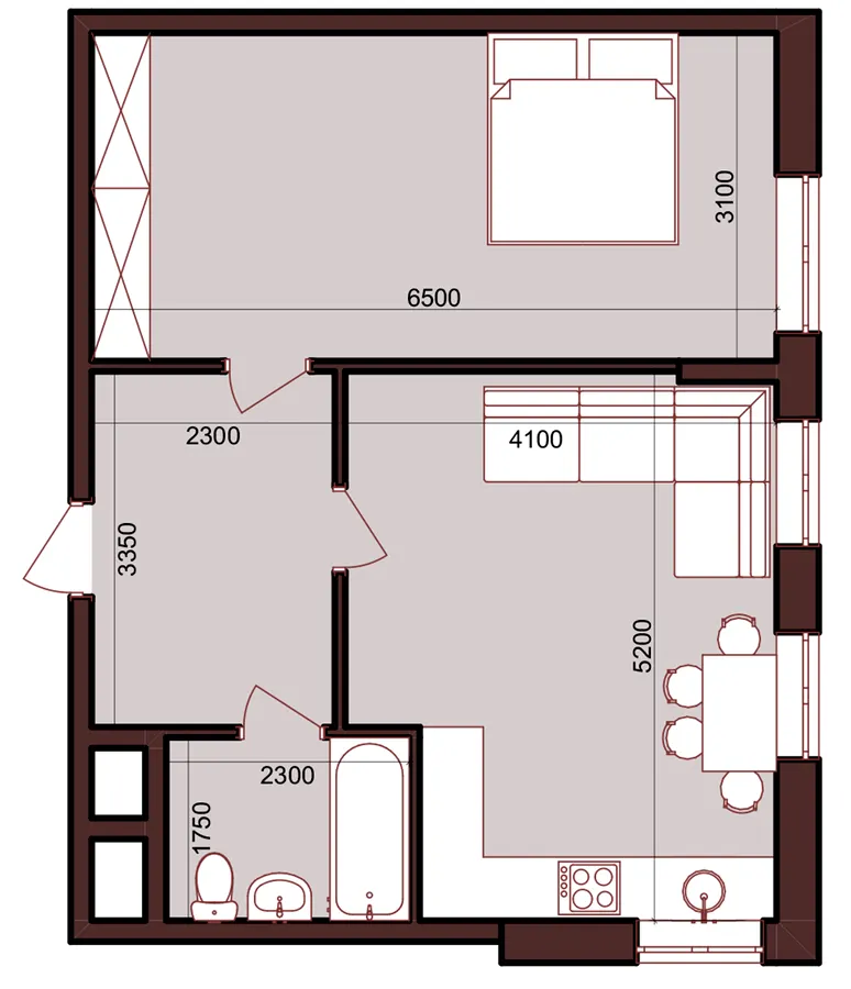 Urban One Klochkivska — 50.3 м²