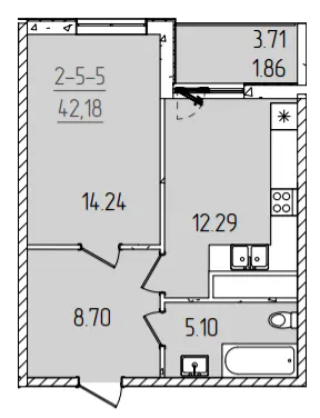ЖК KADORR City — 45.8 м²