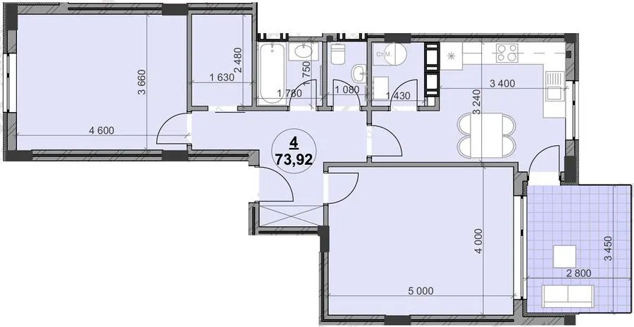 ЖК Bavaria Group — 73.9 м²