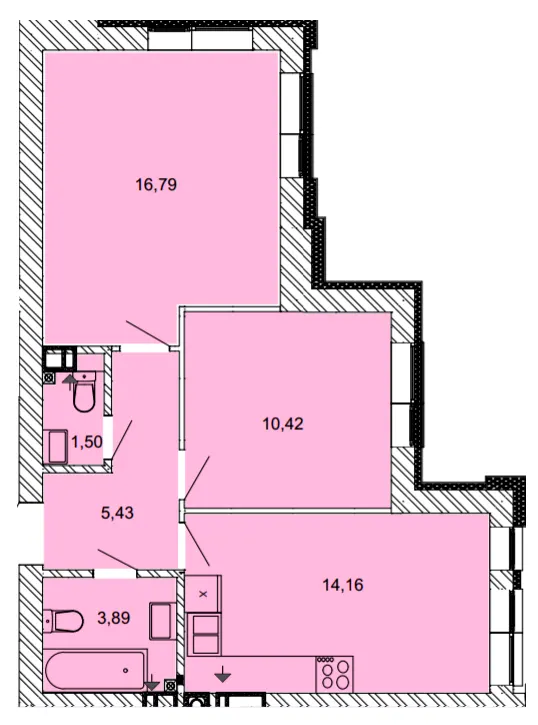 ЖК Найкращий квартал — 52.2 м²