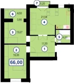 ЖК Квартал Гімназійний 2 — 66 м²