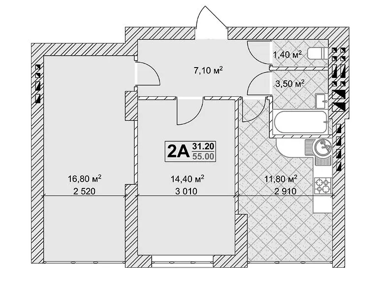 Клубний будинок Марсель — 55 м²