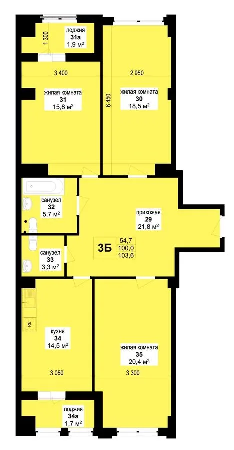 3-кімнатна квартира, 104 м², просп. Героїв Харкова, 97, Харків — фото 1