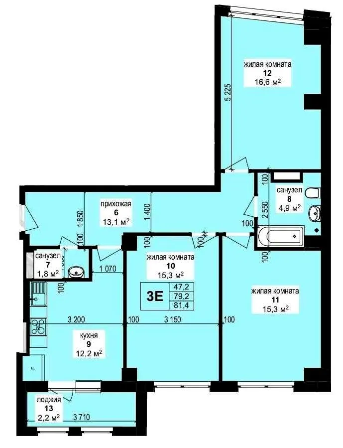 ЖК Мангеттен — 81.4 м²