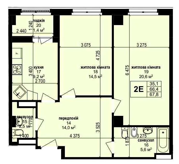 2-комнатная квартира, 68 м², просп. Героїв Харкова, 97, Харьков — фото 1