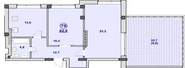 ЖК Південний — 82.9 м²