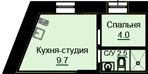 ЖК на Будівельному — 16.2 м²