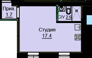 ЖК на Будівельному — 21.7 м²