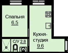 ЖК на Будівельному — 18.9 м²