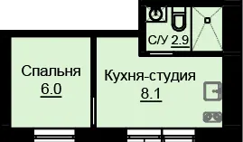 ЖК на Будівельному — 17 м²