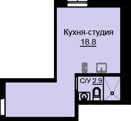 ЖК на Будівельному — 21.7 м²
