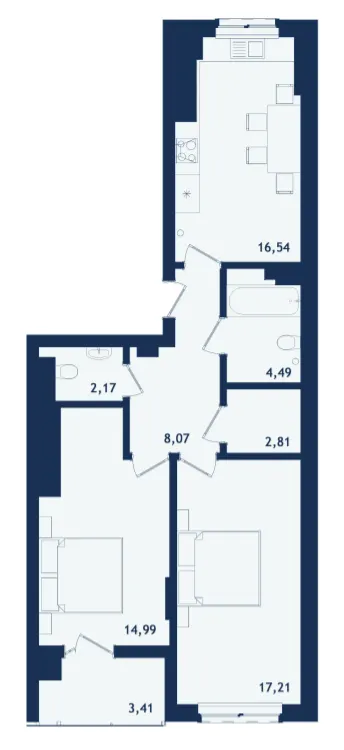 ЖК Престижний 2 — 69.7 м²