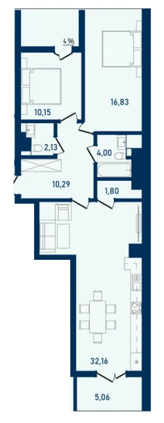 ЖК Престижний 2 — 87.4 м²