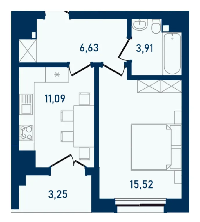 ЖК Престижний 2 — 40.4 м²