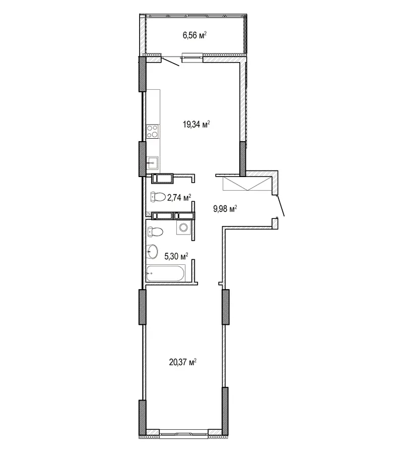 ЖК Krona Park II — 64.3 м²