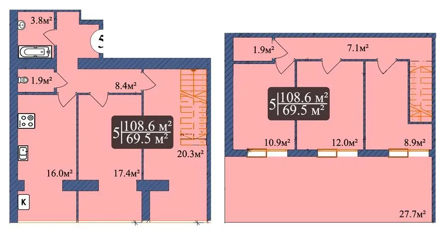 ЖК Мрія — 108.6 м²