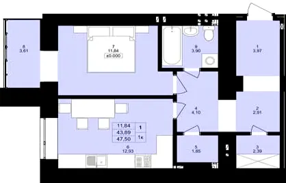 ЖК Затишний двір — 47.5 м²