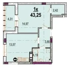 ЖК Родинний маєток — 43.3 м²