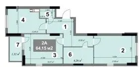 ЖК Шевченківський квартал — 64.2 м²