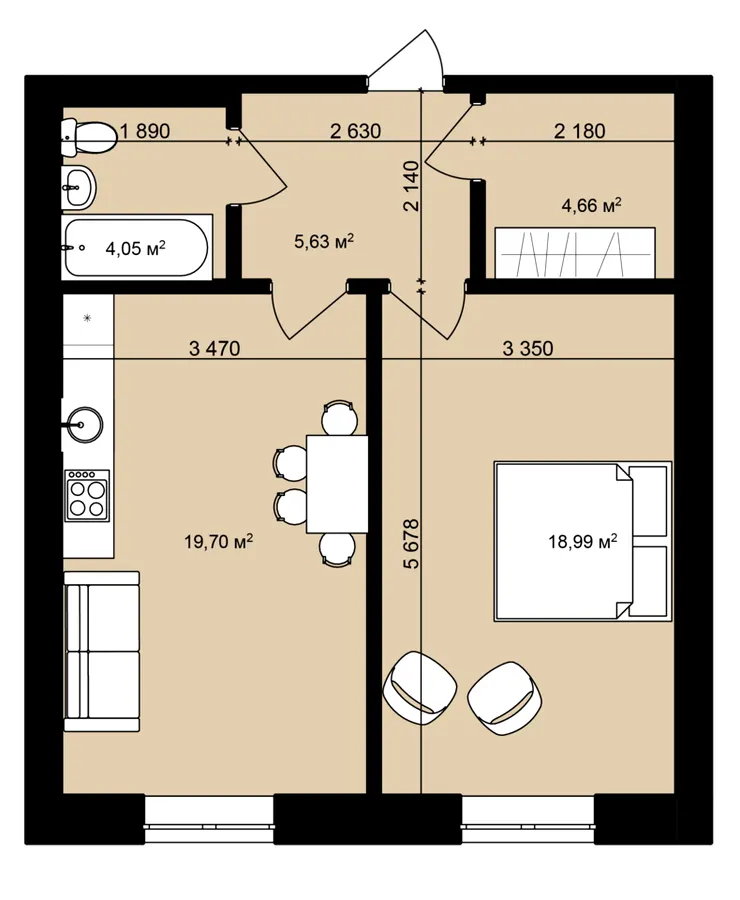 ЖК Гидропарк Сити — 53 м²