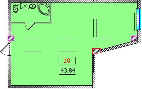 ЖК OASIS — 43.8 м²