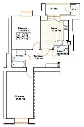 ЖК Богуслава — 67.3 м²
