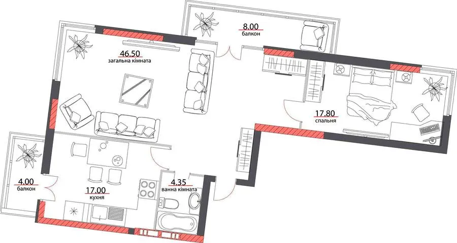 ЖК Комфорт — 97.5 м²